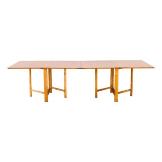 Signed Bruno Mathsson "Maria" Folding Flap Teak Expandable Dining Table, 1960s For Sale