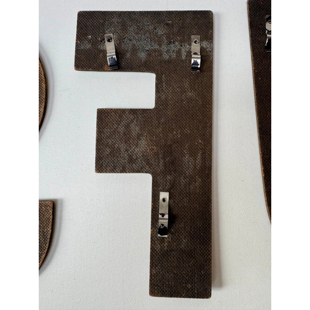 Set of 8 Vintage Distressed Black and Brown Wall Letters For Sale - Image 14 of 15