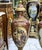 2010s Burgundy Porcelain Vases With Gold Leaf Details – French Style Ornate Decorative Vases For Sale - Image 5 of 6