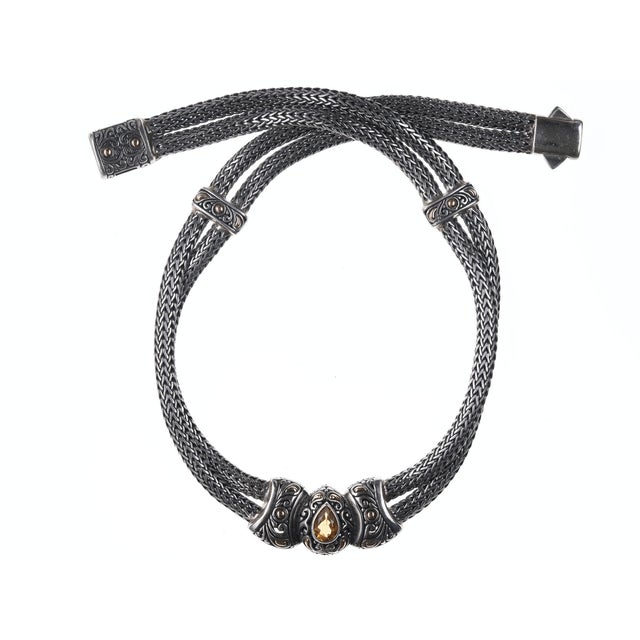 Samuel Benham Sterling/18k Citrine Double Necklace For Sale - Image 4 of 9