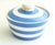 English Handmade in England Striped Stonware Cornishware Teapot/Butter Dish For Sale - Image 3 of 9