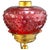 Brass & Cranberry Glass Electrified 3-Light Hanging Chandelier C1880 For Sale - Image 6 of 10