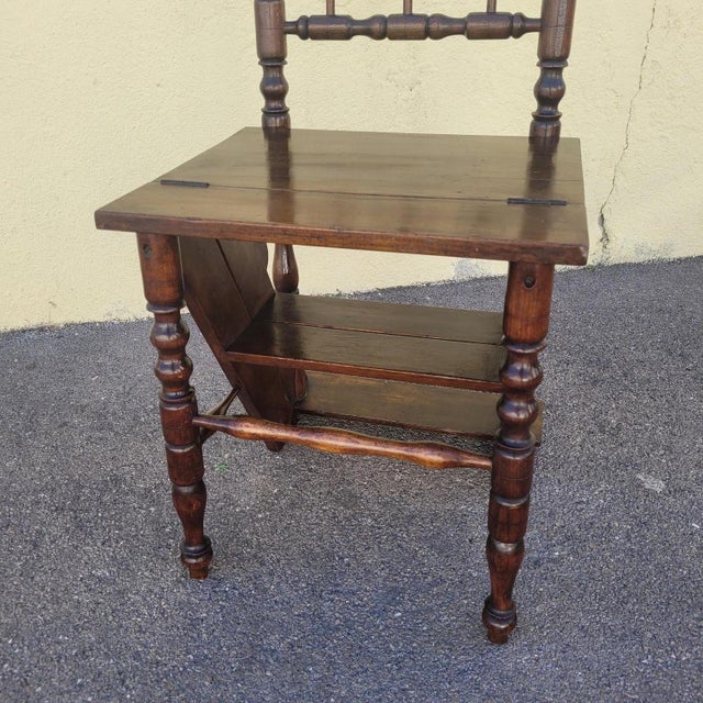 Brown 19th Century Convertible Library Step Stool Chair For Sale - Image 8 of 15