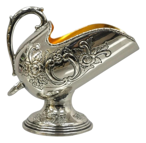 Vintage Raimond Victorian Silver Plated Copper Pedestal Sugar Scuttle Bowl