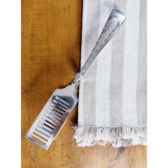 Metal Antique Silver Plated Asparagus Tongs From Ritz Carlton Hotel For Sale - Image 7 of 8