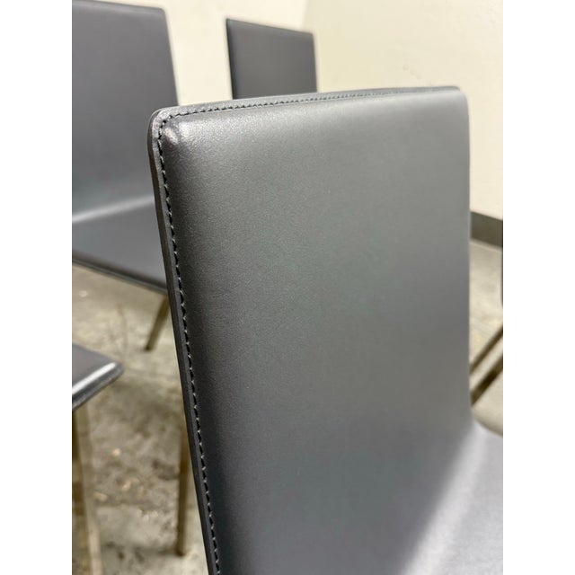 Animal Skin Cb2 Phoenix Carbon Gray Dining Chairs, Set of Six For Sale - Image 7 of 12