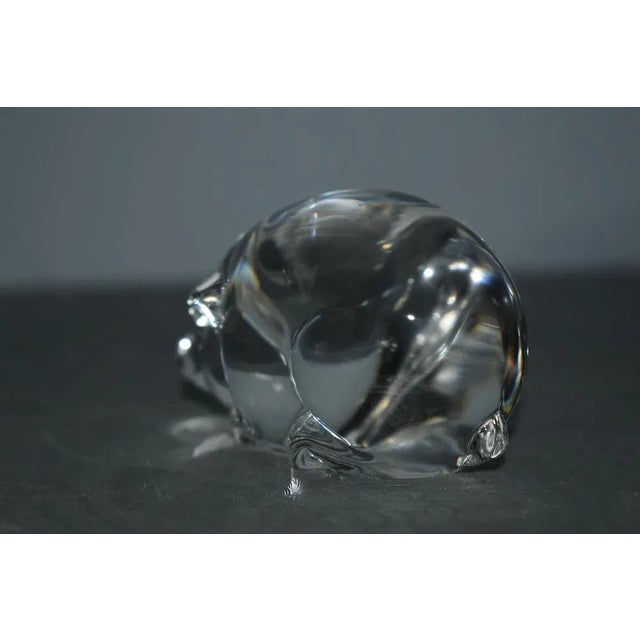 1990s Vintage Steuben Crystal Pig Figurine For Sale - Image 5 of 11