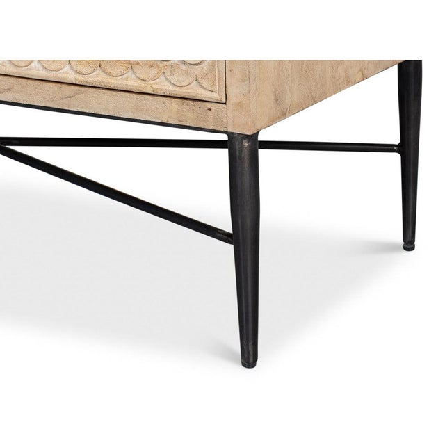 Carved Scallop Sideboard in Warm Tan, 79 Inches For Sale - Image 9 of 11