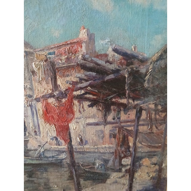 Paul Henri Simons, French, 1865-1932 Listed Artist Venice Canal Oil on Canvas For Sale - Image 4 of 7