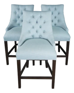 3 Restoration Hardware Rh Martine Tufted Blue Bar Counter Stools 42"