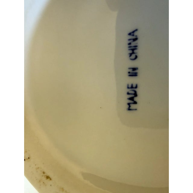 Mid-Century Modern Vintage MCM Blue & White Chinese Porcelain Vase For Sale - Image 3 of 6