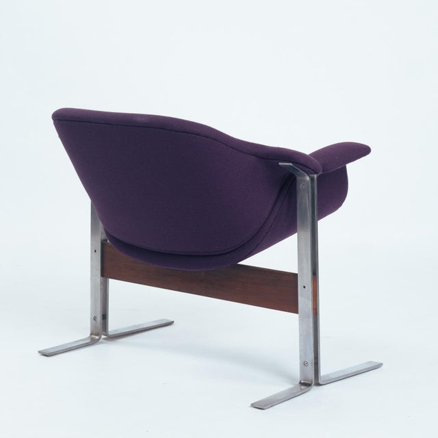 Mid-Century Modern Lounge Chair in Pink Wool on Steel Frame by Just B. Meijer for Kembo, 1960s For Sale - Image 3 of 15