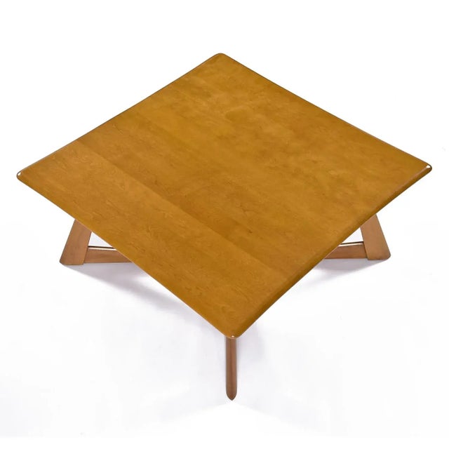 Restored Heywood Wakefield 392 G coffee table in wheat finish. This x-base coffee table is a favorite among Heywood...