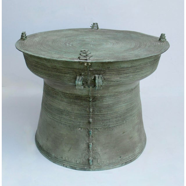 Antique Southeast Asian Bronze Rain Drum Side Table For Sale In West Palm - Image 6 of 18