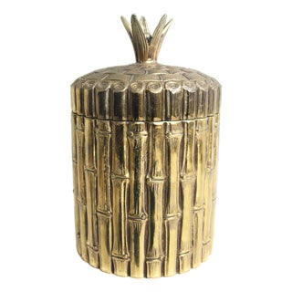 Hollywood Regency Gilt Bamboo Ice Bucket by Mauro Manetti, Italy, 1960s For Sale