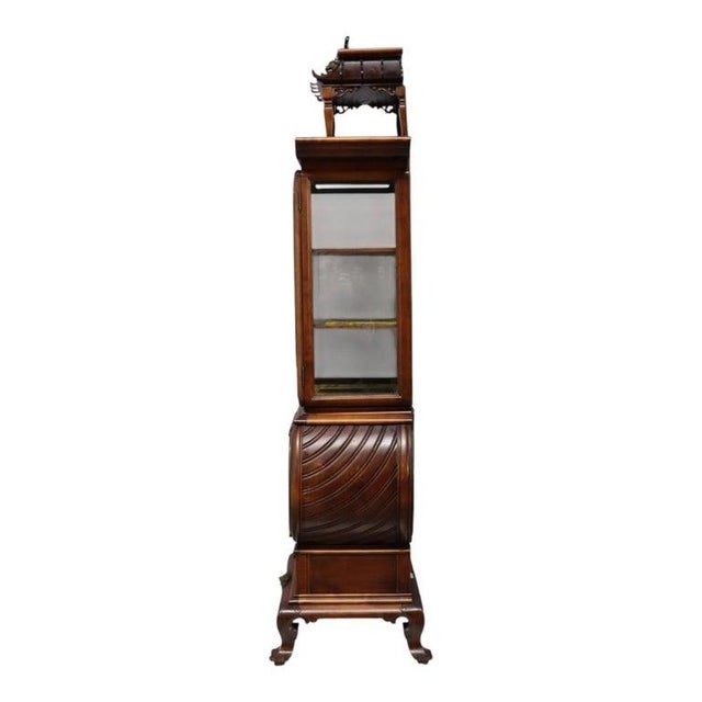 Antique Japanese Dai-Nippon Carved Mahogany & Bone Vitrine With Mahogany C1890 For Sale - Image 14 of 18