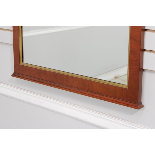 1980s Vintage Mahogany Pediment Top Wall Mirror For Sale - Image 5 of 14