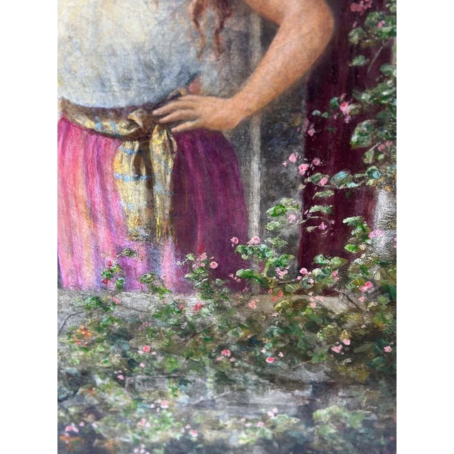 Late 19th Century Late 19th Century Italian Portrait of Young Lady For Sale - Image 5 of 6