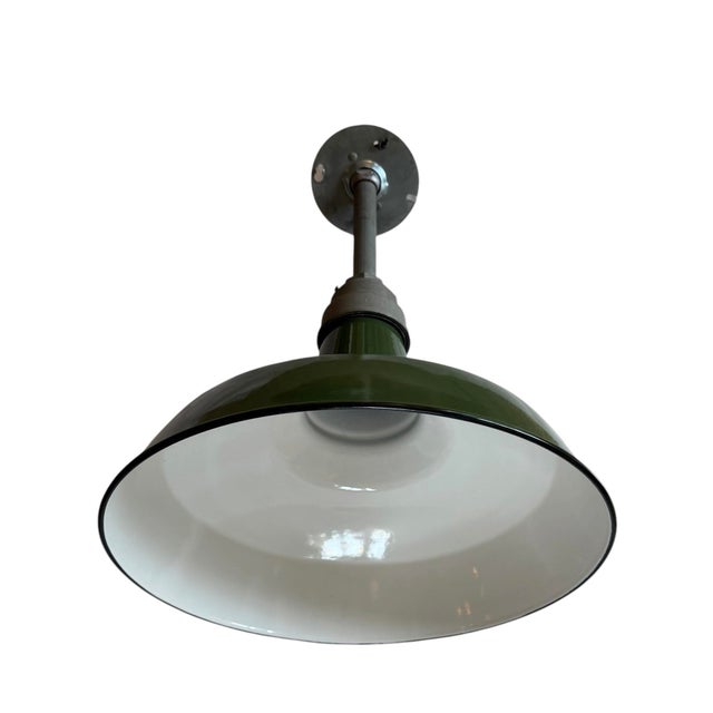 Mid 20th Century Mid 20th Century Mid Century Modern Porcelain Enamel Benjamin Studios Pendant Reflector Light For Sale - Image 5 of 10