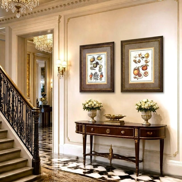 Illustration Prints Botanical Pair Framed For Sale - Image 3 of 16