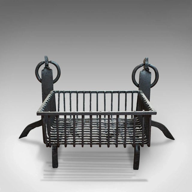 Black Victorian Antique Cast Iron Fire Basket For Sale - Image 8 of 13