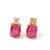 Bochic “Orient” Red Ruby & White Topaz Earrings Set In 18K Gold & Silver - a pair For Sale In New York - Image 6 of 6