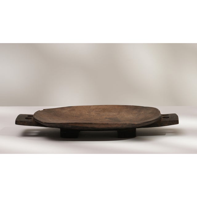 Mid 20th Century Mali Brutalist Brown Wood Platter For Sale In Greensboro - Image 6 of 18