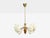 1940s Swedish Modern, Chandelier, Brass, Mahogany, Glass, Sweden, 1940s For Sale - Image 5 of 11