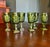 1960s Mid-Century Modern Avocado Green Diamond Point Goblets – Elegant Set of 6 For Sale - Image 4 of 14