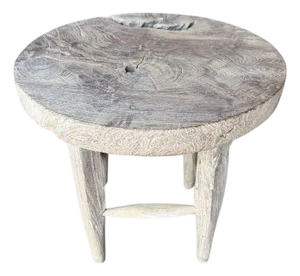 Andrianna Shamaris St. Barts Round Teak Wood Side Table