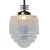 1930s Art Deco Chrome Streamline Pendant Light W/ Skyscraper Cobalt Blue Glass Shade For Sale - Image 4 of 9