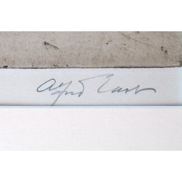 Albert Ernst, View of a Coastal Town, 20th Century, Etching, Framed For Sale - Image 4 of 5