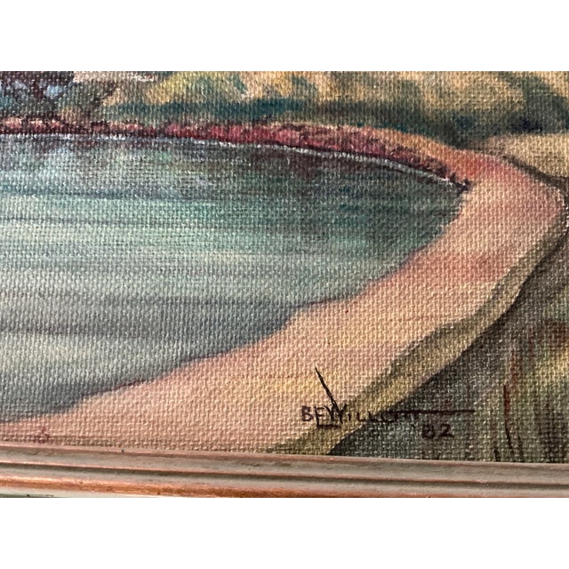 Soft blues and greens are featured in this lovely vintage painting of the beautiful Mt. Manaia, an iconic craggy mountain...