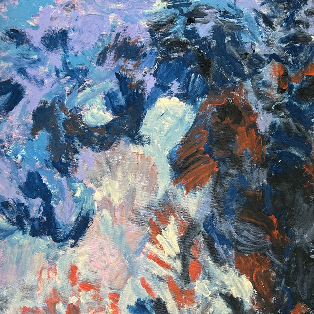 1970’s original abstract expressionist painting on canvas. Measures 16x20 / 23.5x27.5 framed. Check out my shop Robins Egg...