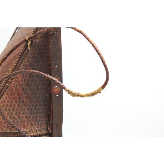 Oxblood Red Woven Basket -Wall Art Basket C For Sale - Image 8 of 14