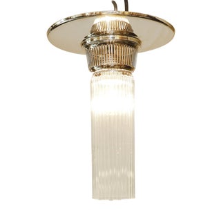 Art Nouveau Glass Alpaca Ceiling Lamp, 1890s For Sale