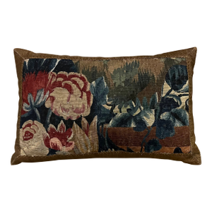 Antique 18th Century French Aubusson Verdure Tapestry Pillow