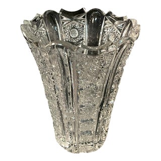 Mid-Century French Crystal Vase in the style of Baccarat, 1940s For Sale
