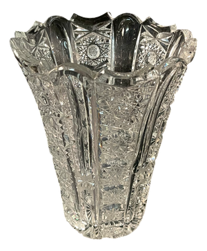 Mid-Century French Crystal Vase in the style of Baccarat, 1940s