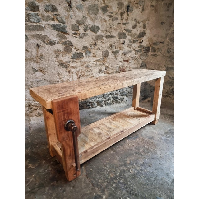 French Workbench in Beech and Oak, 1900s For Sale - Image 8 of 18