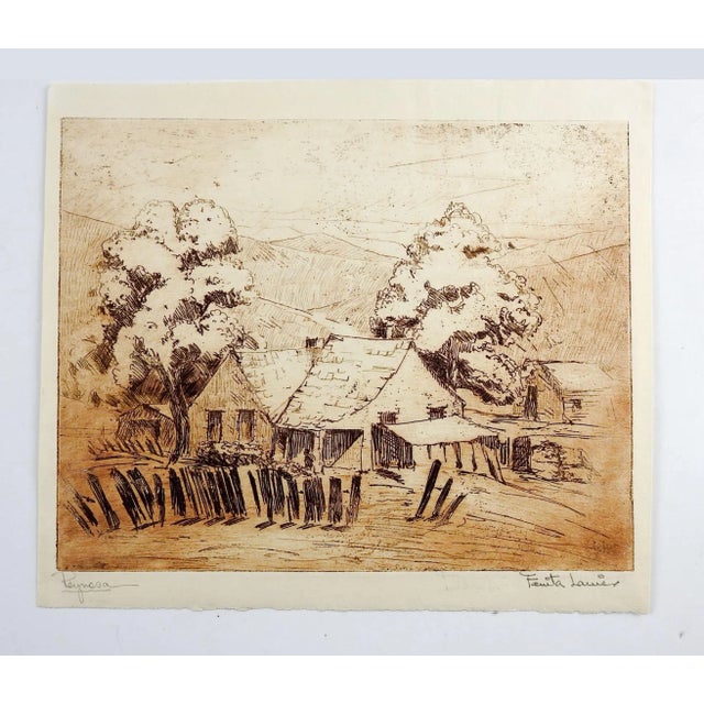 Mid 20th Century Reynosa Etching by Fanita Lanier For Sale - Image 4 of 5