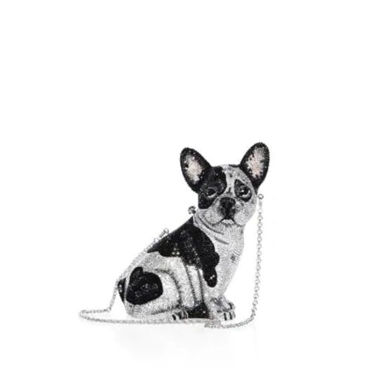 Metal 2019 Judith Leiber French BullDog Fred Crystal Minaudiere Evening Clutch Bag Collector’s Edition in Box For Sale - Image 7 of 18