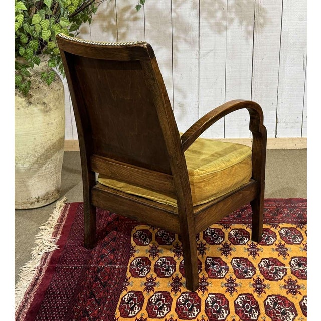 Vintage English Bridge Chair in Beechwood, 1950s For Sale - Image 6 of 12