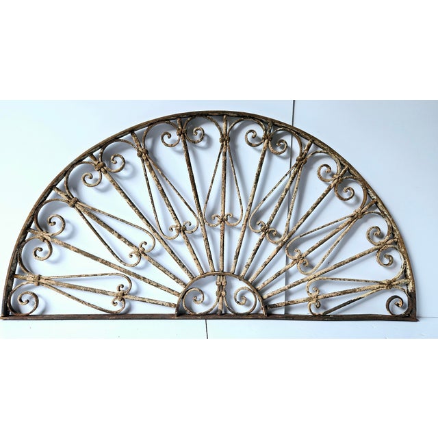 Antique Wrought Iron Arched Fanlight Transom Grille | Chairish