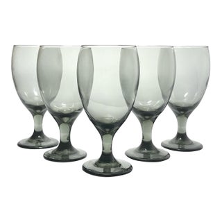 Libbey “Classic Smoke” Set of 6 Water, Iced Tea, or All Purpose Glasses For Sale