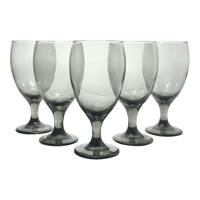 Libbey “Classic Smoke” Set of 6 Water, Iced Tea, or All Purpose Glasses For Sale
