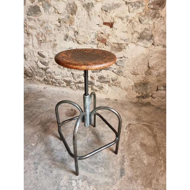 Vintage Industrial French Stool from Heliolith, 1950s For Sale - Image 6 of 18
