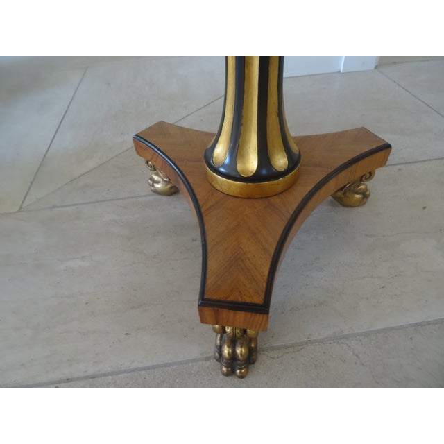 Mid 20th Century Mid 20th Century English Regency Guéridons Side Tables With Pierced Brass Gallery a Pair For Sale - Image 5 of 9