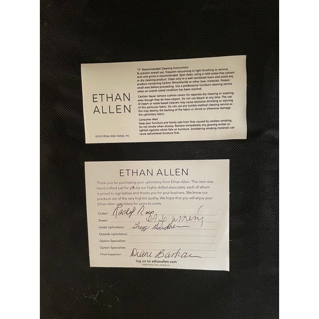 Metal Ethan Allen Xanadu Taupe Tan Silver Cross Ottoman Foot Stool Benches For Sale - Image 7 of 7