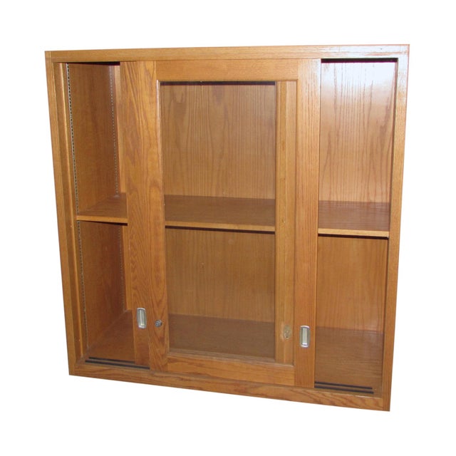 Traditional Late 20th Century Reclaimed Sliding Glass Door Square Cabinet For Sale - Image 3 of 7